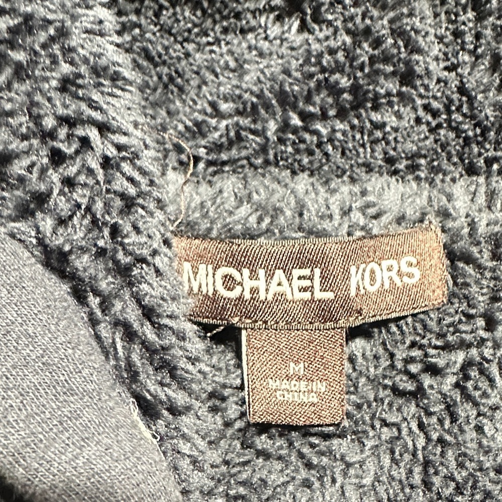 Michael Kors unosex Navy Blue Hoodie Sweater w pockets and zipper fuzzy inside - Picture 5 of 11
